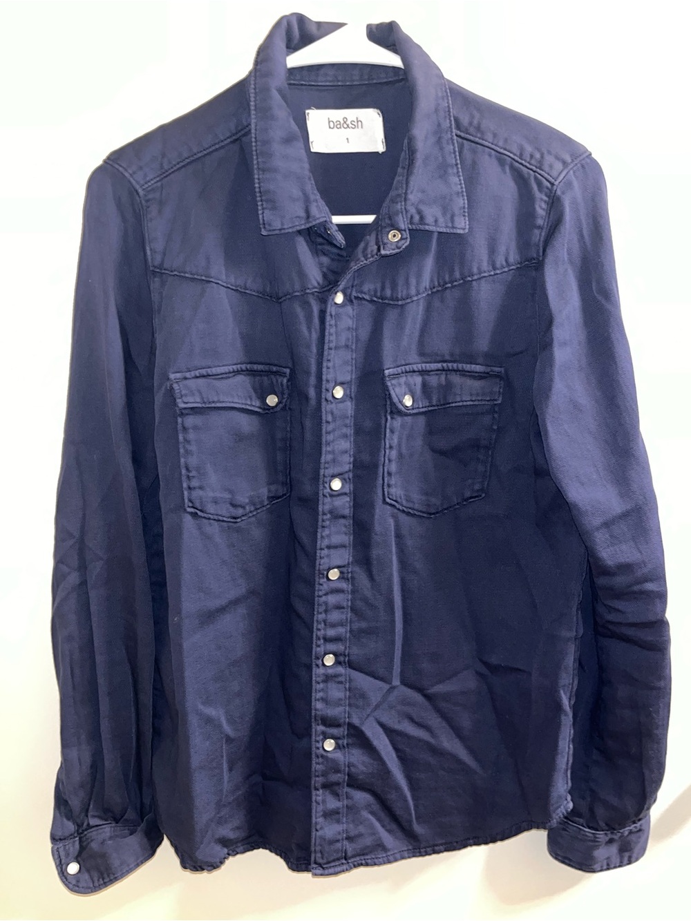 ba&sh Navy Button Down